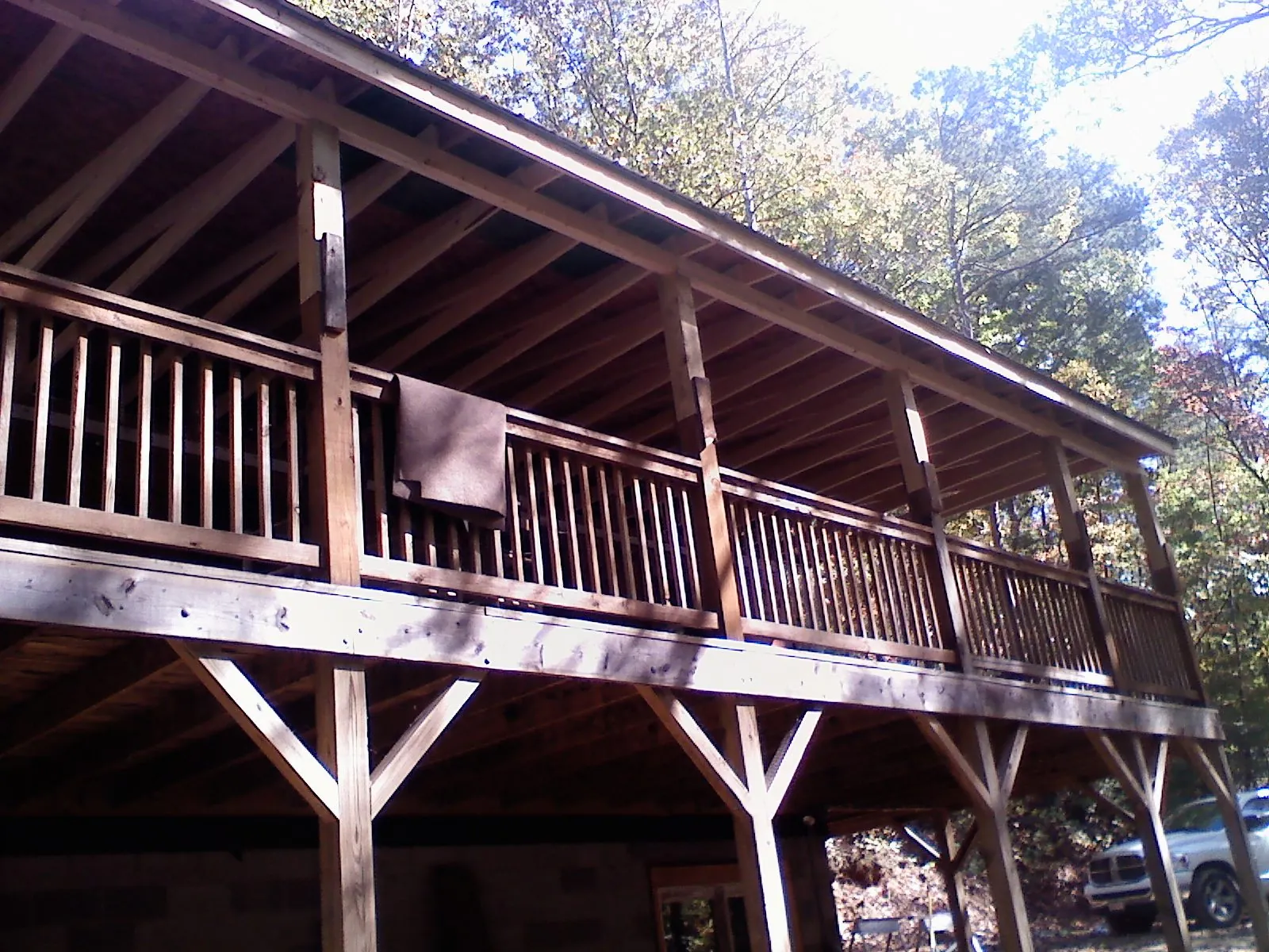 Timber framing under a new elevated porch and deck — Roof Leak Repair in Lakeside Marblehead by Roofing Brothers